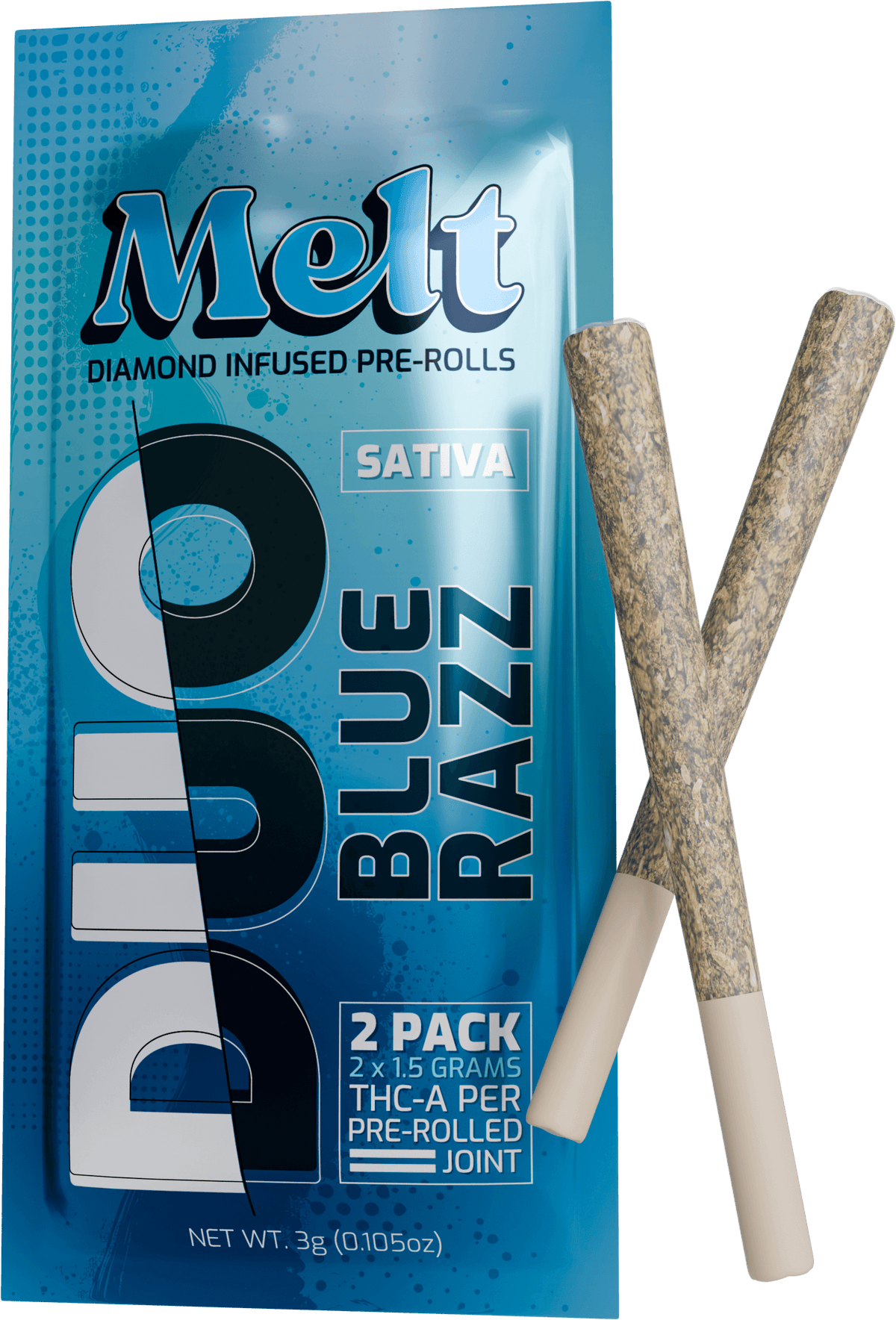 Melt Duo Prerolls Blue Razz – Premium THCA two-pack prerolls