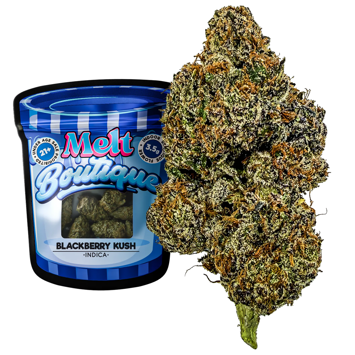 Blackberry Kush Indica boutique craft THCA flower 3.5g