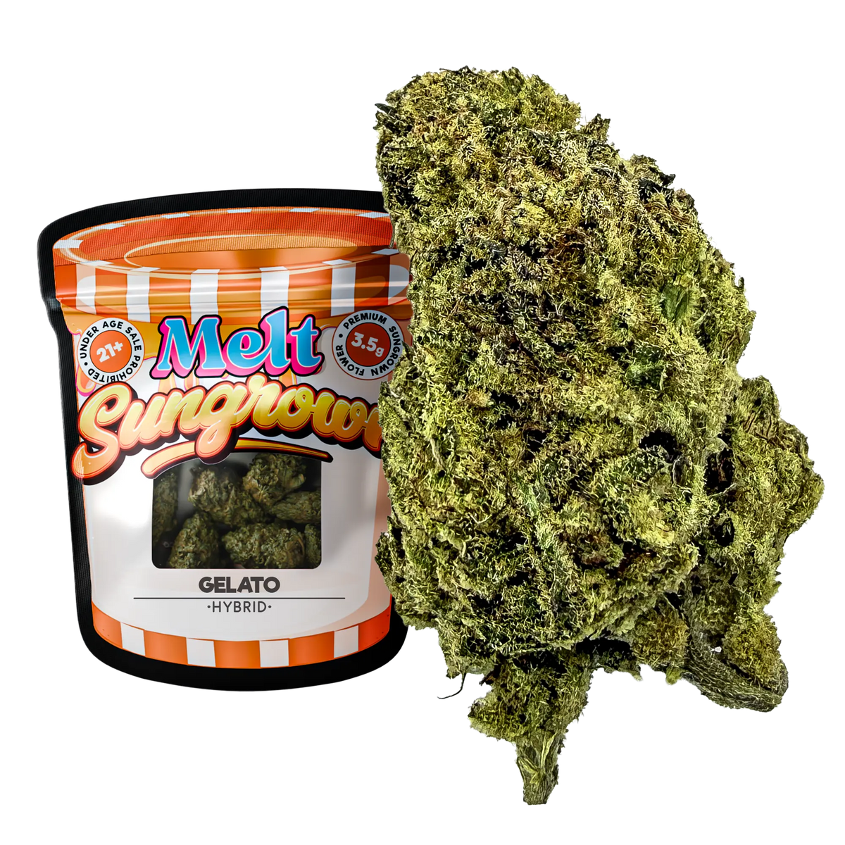 Gelato hybrid sungrown THCA flower 3.5g